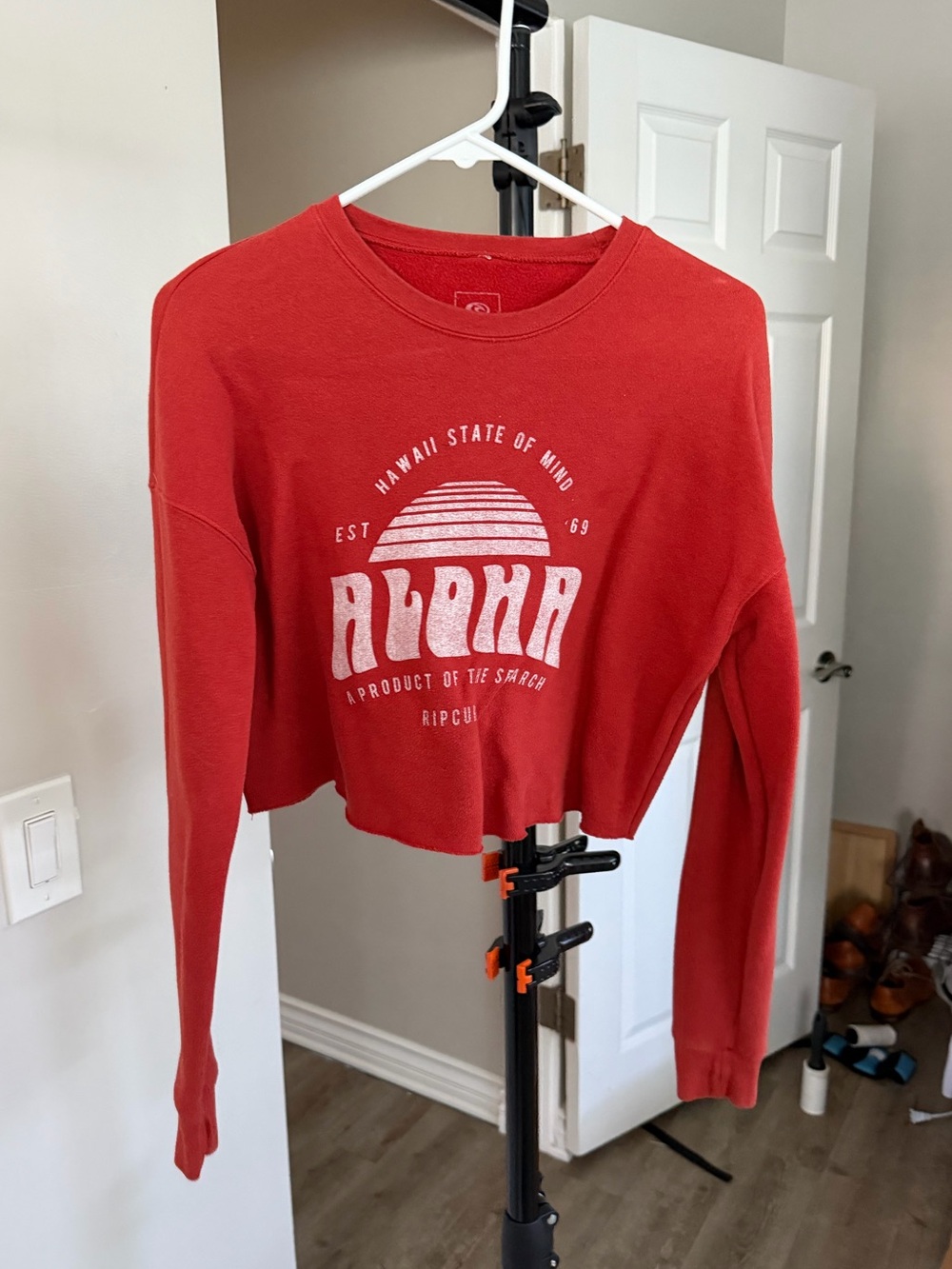 Rip Curl Red Aloha Crop Sweatshirt